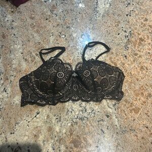 Aerie 36A Black Lace Balconette Bra